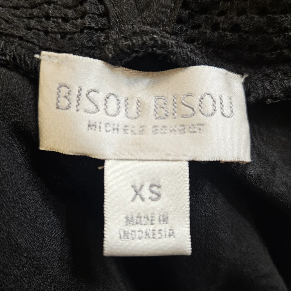 Bisou Bisou Michele Bohbot Black Jogger Jumpsuit Size XS Mesh AJ-1987